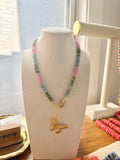 Mini butterfly necklace in rainbow
